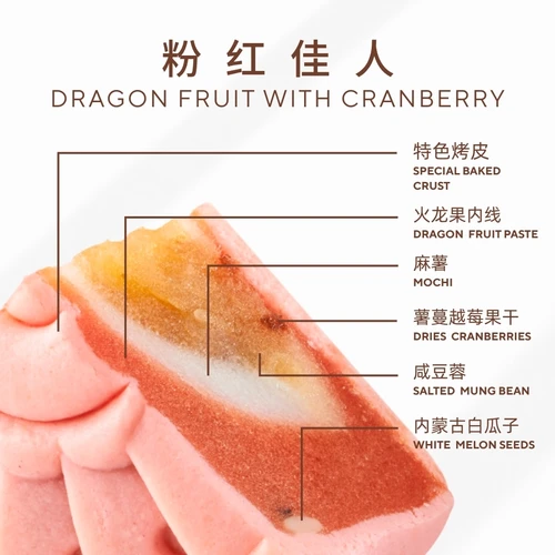 Multi Layer Mooncake - Dragon Fruit with Cranberry